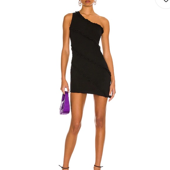 NWT | REVOLVE | MORE TO COME | Camila One Shoulder Dress in Black | Size M - Picture 1 of 10